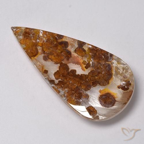31.25克拉天然石英与白铁矿，梨形，透明