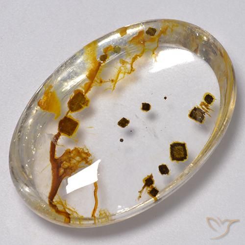 29.54ct 天然 彩色 石英与白铁矿, 椭圆形, 透明