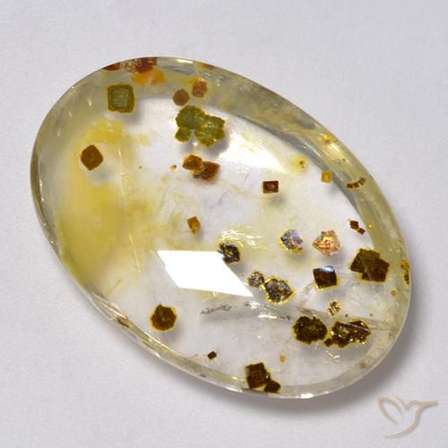 30.76ct 天然 彩色 石英与白铁矿, 椭圆形, 透明
