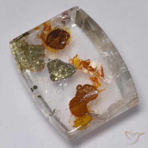 23.76ct 天然 彩色 石英与白铁矿, 花式切割, 透明
