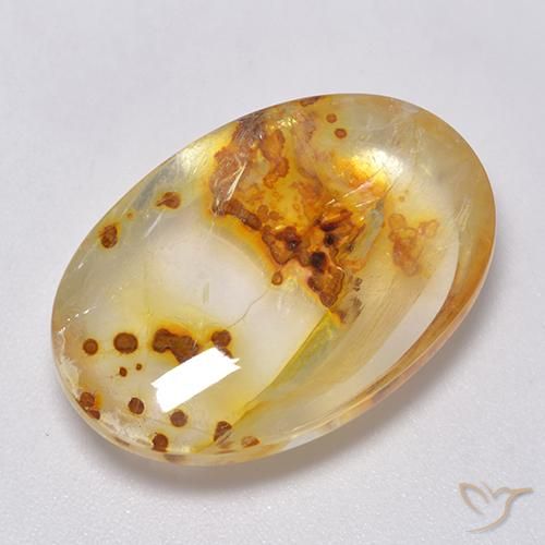 25.09ct 天然 彩色 石英与白铁矿, 椭圆形, 透明