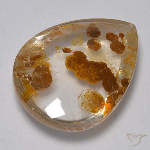 9.82ct 天然 彩色 石英与白铁矿, 梨形, 透明