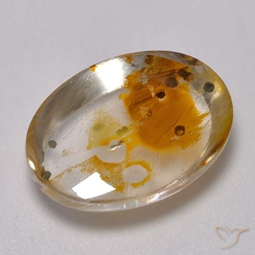 10.11ct 天然 彩色 石英与白铁矿, 椭圆形, 透明