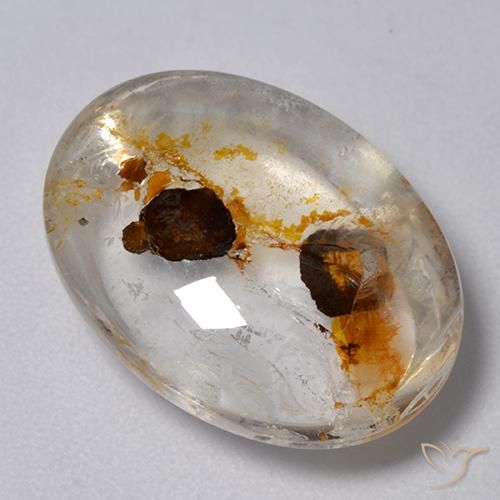 10.98ct 天然 彩色 石英与白铁矿, 椭圆形, 透明