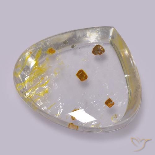 17.42ct 天然 彩色 石英与白铁矿, 梨形, 透明
