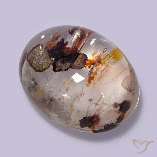 10.56ct 天然 彩色 石英与白铁矿, 椭圆形, 透明