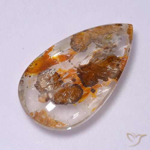 20.84ct 天然 彩色 石英与白铁矿, 梨形, 透明