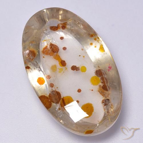 19.98ct 天然 彩色 石英与白铁矿, 椭圆形, 透明