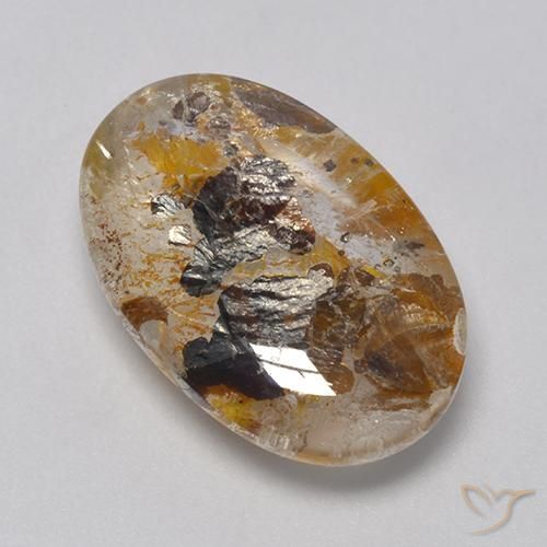 11.56ct 天然 彩色 石英与白铁矿, 椭圆形, 透明