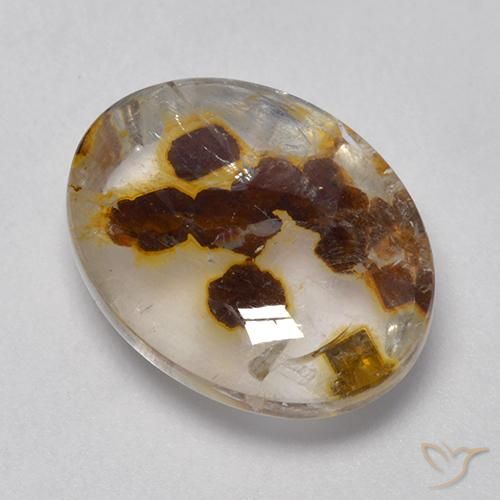 9.88克拉天然石英与白铁矿，椭圆形，透明