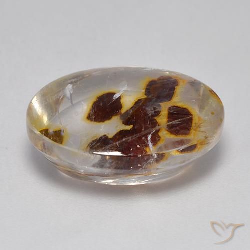 9.88克拉天然石英与白铁矿，椭圆形，透明