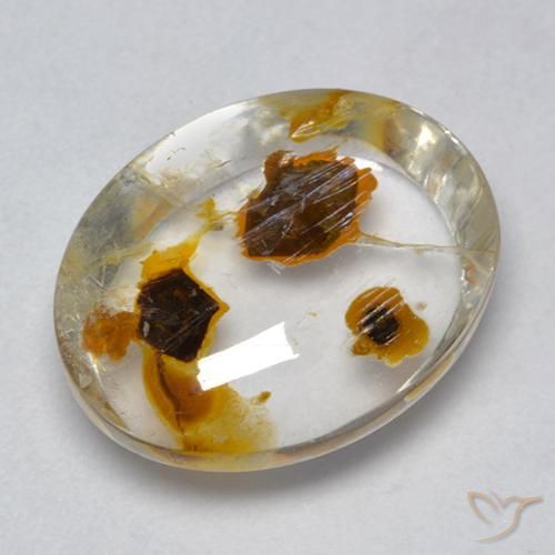 8.54ct 天然 彩色 石英与白铁矿, 椭圆形, 透明