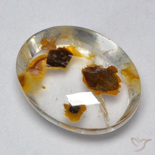 8.54克拉天然石英与白铁矿，椭圆形，透明