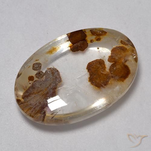 8.86ct 天然 彩色 石英与白铁矿, 椭圆形, 透明
