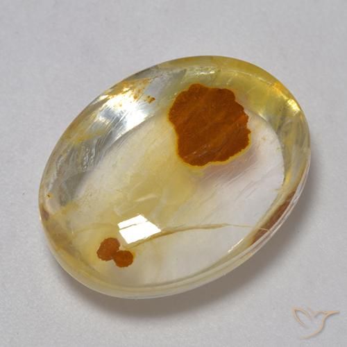 11.34ct 天然 彩色 石英与白铁矿, 椭圆形, 透明