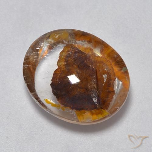 7.05ct 天然 彩色 石英与白铁矿, 椭圆形, 透明