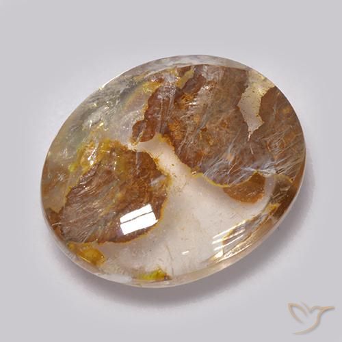 7.86ct 天然 彩色 石英与白铁矿, 椭圆形, 透明
