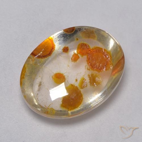9.08ct 天然 彩色 石英与白铁矿, 椭圆形, 透明