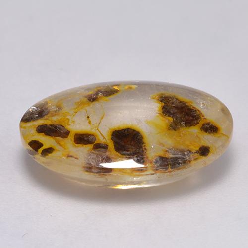 11.35克拉天然多色含白铁矿石英，椭圆形切割，18.8×13.1毫米，透明