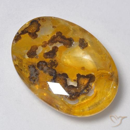 18.71ct 天然 彩色 石英与白铁矿, 椭圆形, 透明