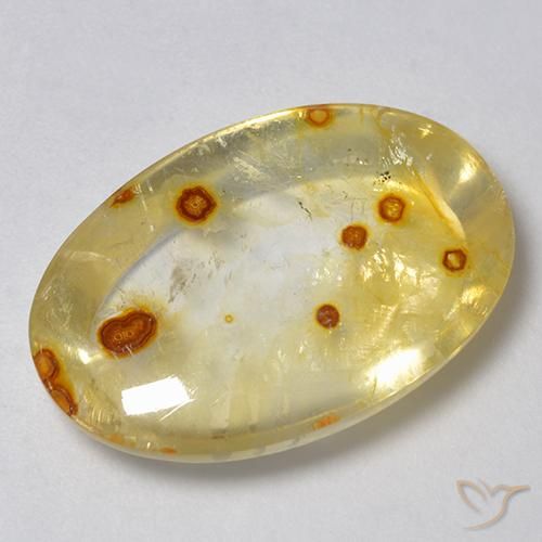 19.30ct 天然 彩色 石英与白铁矿, 椭圆形, 透明