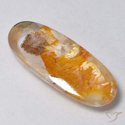 9.59克拉天然石英与白铁矿，椭圆形，透明