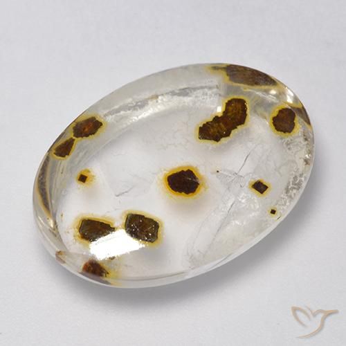 16.93ct 天然 彩色 石英与白铁矿, 椭圆形, 透明