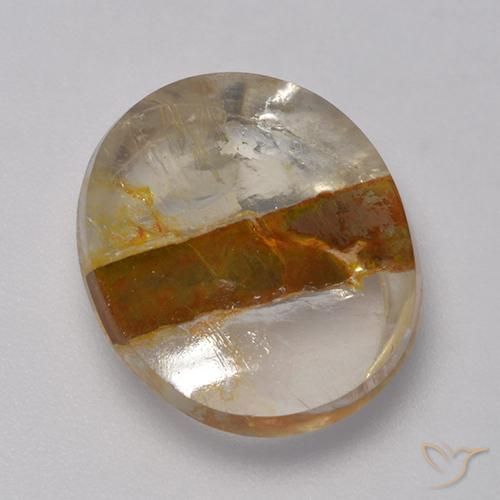 8.27ct 天然 彩色 石英与白铁矿, 椭圆形, 透明