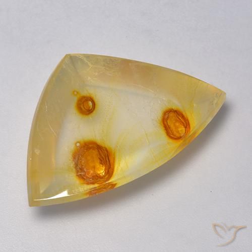 18.15ct 天然 彩色 石英与白铁矿, 胖三角形, 透明