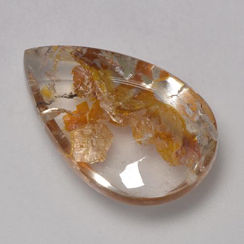 8.86克拉天然多色含白铁矿石英，梨形，18.6×11.6毫米，透明