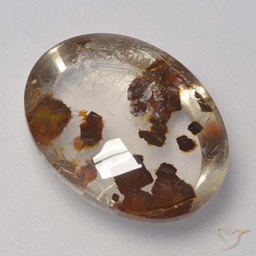10.20ct 天然 彩色 石英与白铁矿, 椭圆形, 透明
