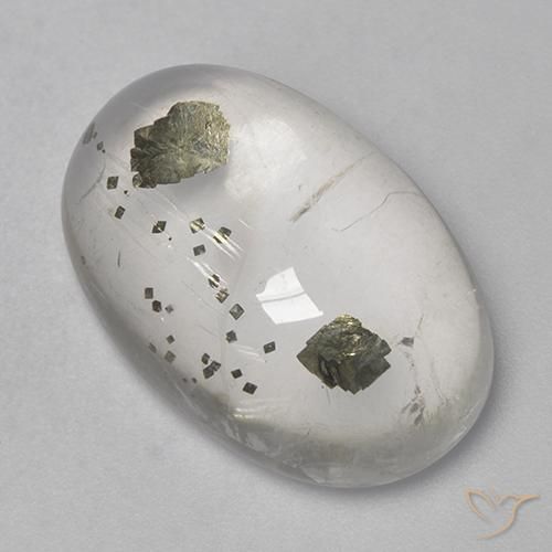 15.62ct 天然 彩色 石英与白铁矿, 椭圆形, 透明