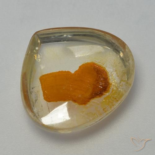 7.97克拉天然多色含白铁矿石英，梨形，14.7×13.5毫米，透明
