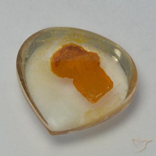7.97克拉天然多色含白铁矿石英，梨形，14.7×13.5毫米，透明