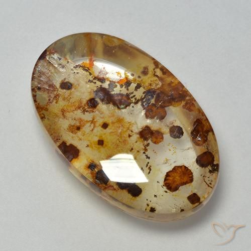 16.40ct 天然 彩色 石英与白铁矿, 椭圆形, 透明