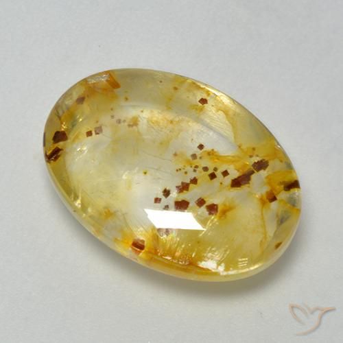 9.87ct 天然 彩色 石英与白铁矿, 椭圆形, 透明