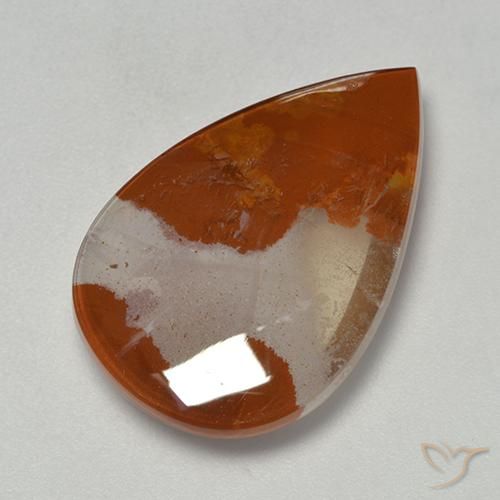 14.40ct 天然 彩色 石英与白铁矿, 梨形, 透明
