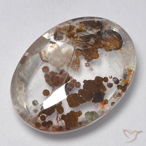 25.77ct 天然 彩色 石英与白铁矿, 椭圆形, 透明