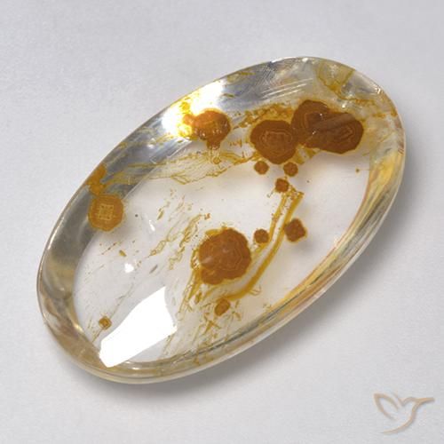 27.58ct 天然 彩色 石英与白铁矿, 椭圆形, 透明