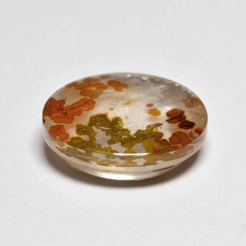 5.28克拉天然石英与白铁矿，椭圆形切割，透明