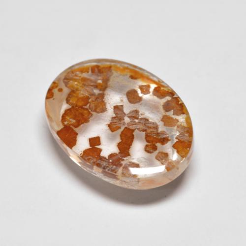 3.68克拉天然石英与白铁矿，椭圆形切割，透明