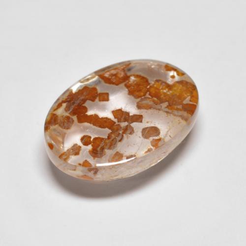 3.68克拉天然石英与白铁矿，椭圆形切割，透明