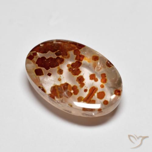 6.22ct 天然 彩色 石英与白铁矿, 椭圆形, 透明