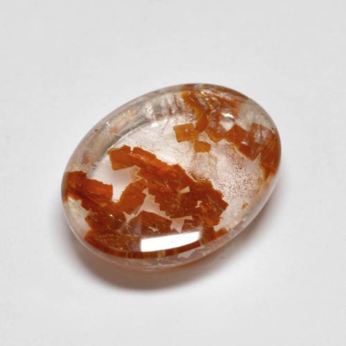 3.62克拉天然含白铁矿石英，椭圆形切割，透明