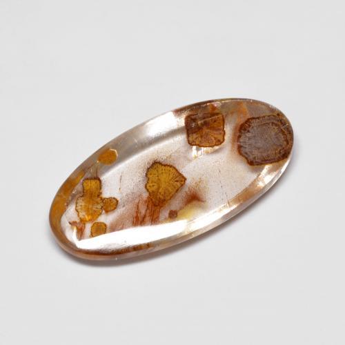 4.76克拉天然含白铁矿石英，椭圆形切割，透明