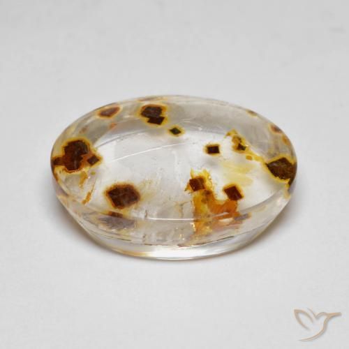 9.60克拉天然石英与白铁矿，椭圆形，透明