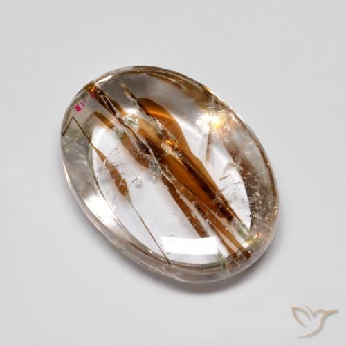 10.33ct 天然 彩色 石英与白铁矿, 椭圆形, 透明