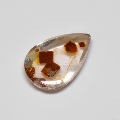 3.45克拉天然石英与白铁矿，梨形，透明