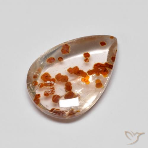 6.01ct 天然 彩色 石英与白铁矿, 梨形, 透明