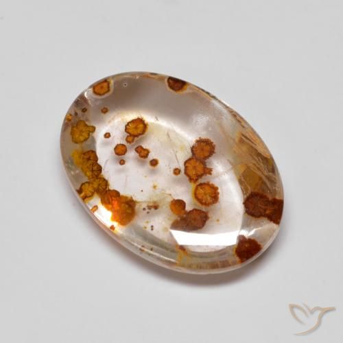 5.58ct 天然 彩色 石英与白铁矿, 椭圆形, 透明